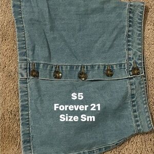 Forever 21 Buttoned Denim Mini Skirt